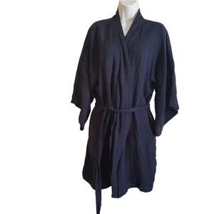 Johnny Was Calme 100% Cotton Kimono Robe Size S Black New